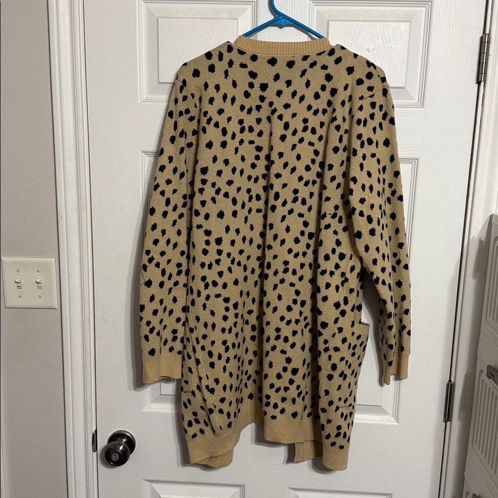 Caslon Open-Front Leopard Cardigan in Tan and Black - Picture 3 of 3